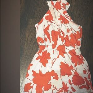 SHEIN Orange and White Floral Romper